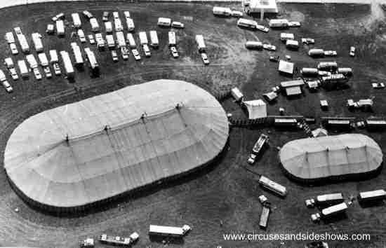Aerial Photo of the Clyde Beatty Cole Bros Circus Holland Michigan 1972