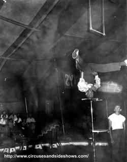Johnny Jessick,head balancing act, Duke of Paducah Circus 1960