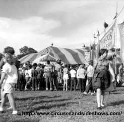 Midway crowd, Duke of Paducah Circus 1960