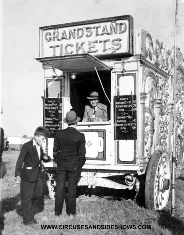 Arnold Maley in ticket wagon