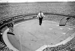 Karl Wallenda above Veterans Stadium, Philadelpia, Pa.