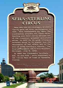 Seils-Sterling Circus The Lindemann Brothers plaque