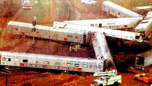 Ringling Bros Circus train wreck.